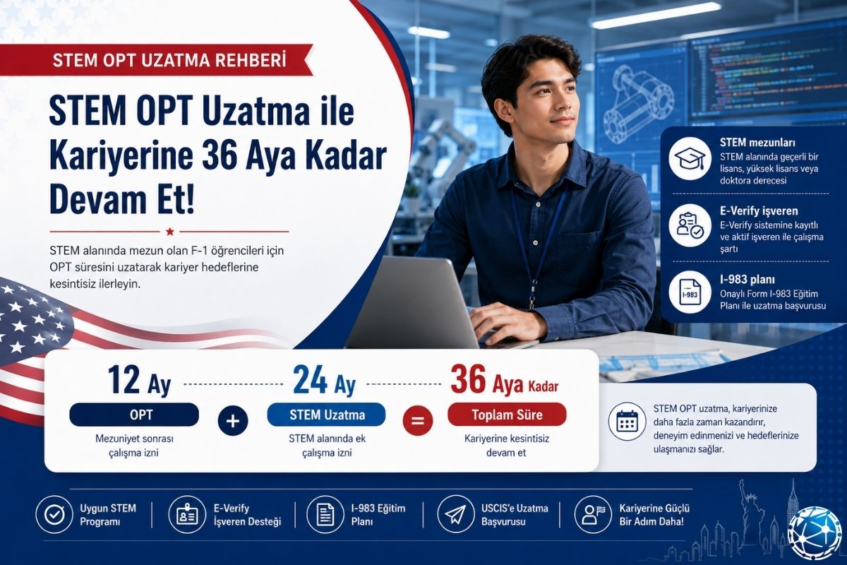 STEM OPT uzatmasıyla çalışma iznini 36 aya kadar çıkaran F-1 öğrencisi