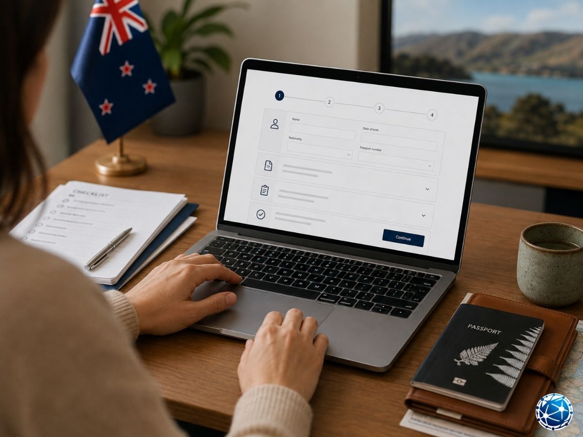 Yeni Zelanda geliştirilmiş Immigration Online sistemi üzerinden ziyaretçi vizesi başvurusu yapan kişi