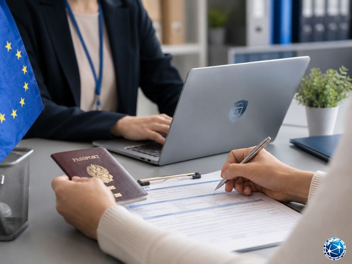 SIS kişisel veri erişim talebi için pasaport ve başvuru belgelerini hazırlayan başvuru sahibi