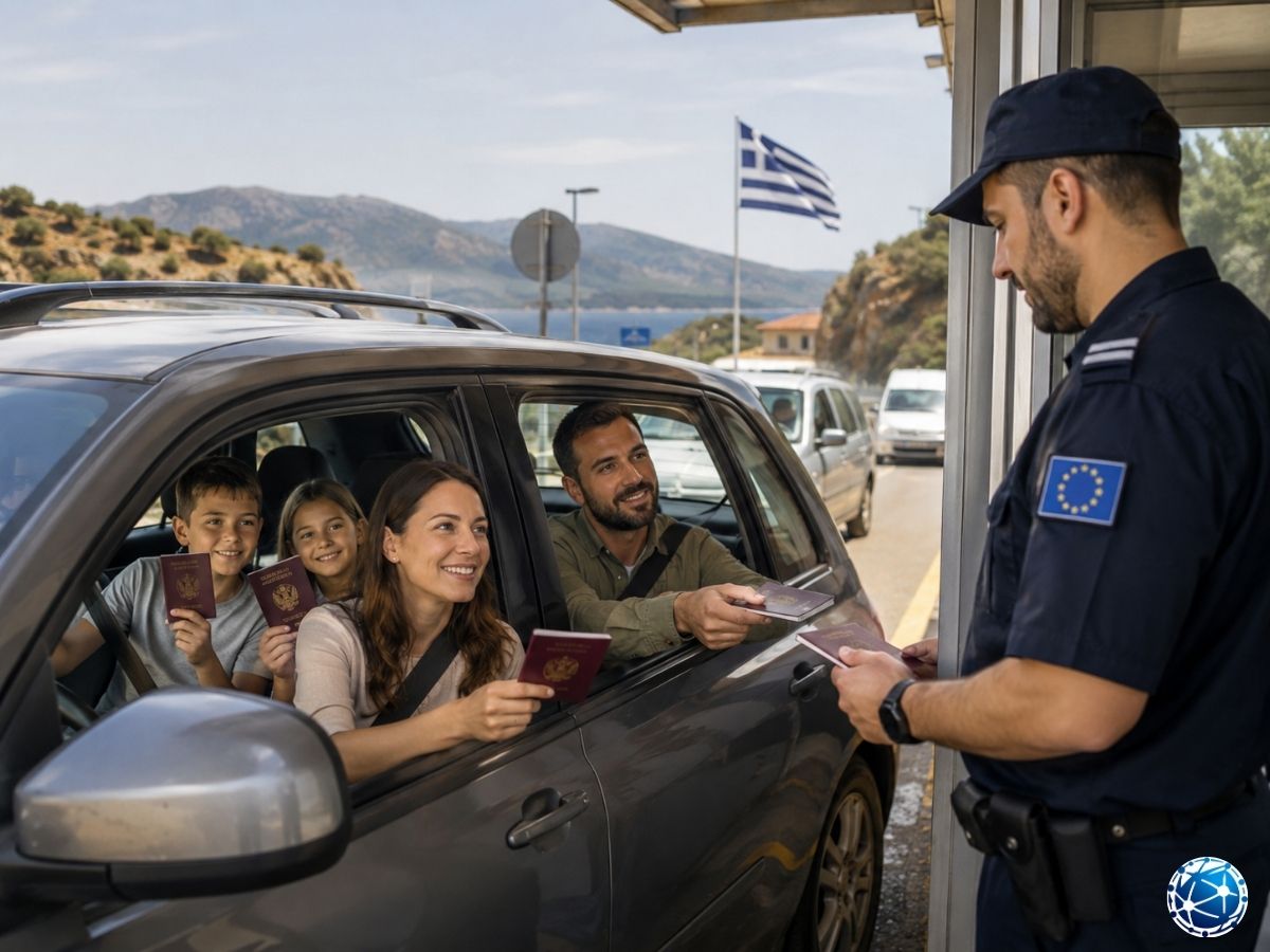 Özel araçla Yunanistan sınırından geçen aile üyelerinin ayrı ETIAS ve pasaport kontrolleri