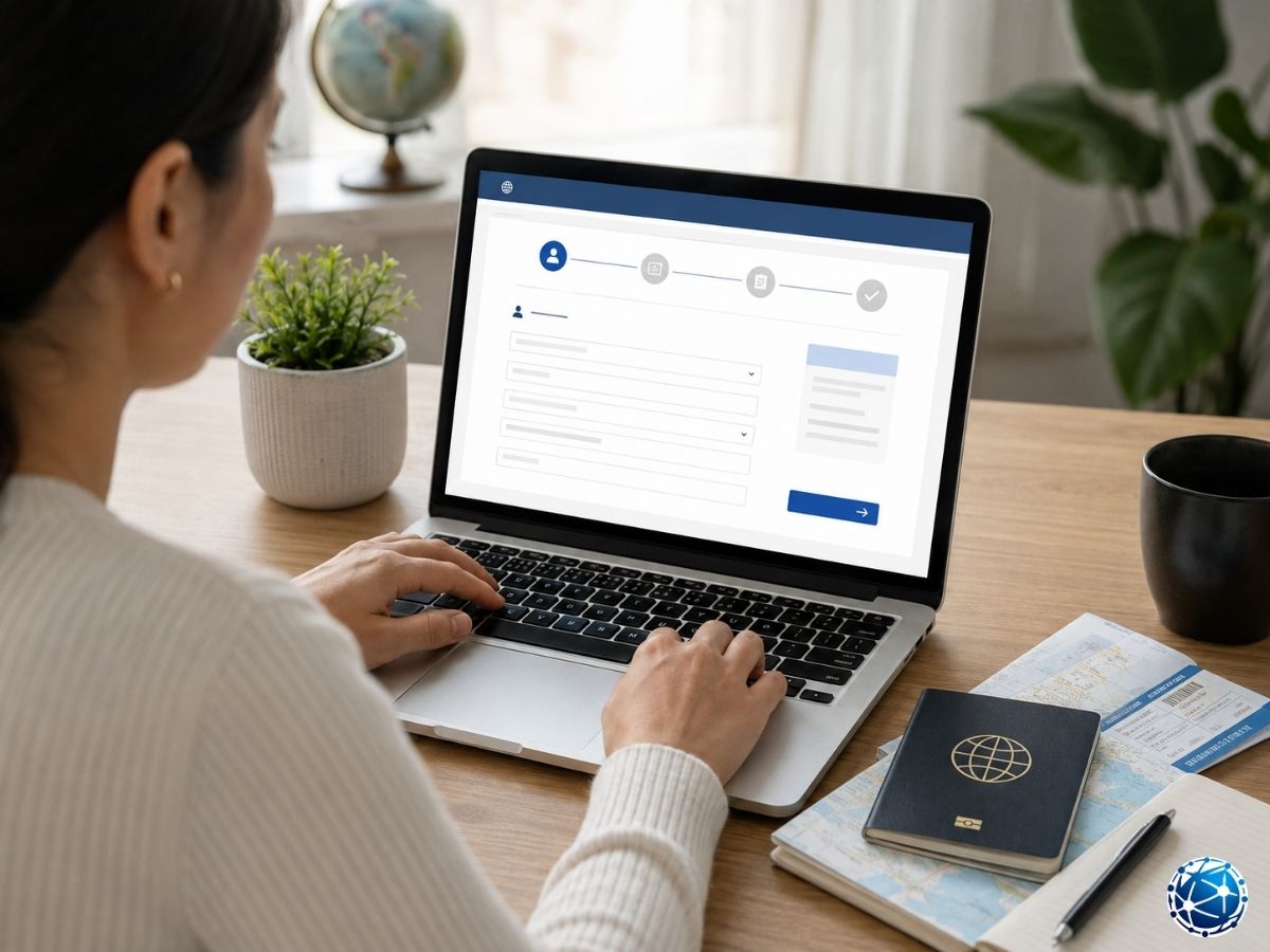 Yeni Zelanda ziyaretçi vizesi için geliştirilmiş Immigration Online sistemi üzerinden başvuru yapan kişi